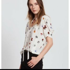 NWT Sandro Hana silk blouse size 0